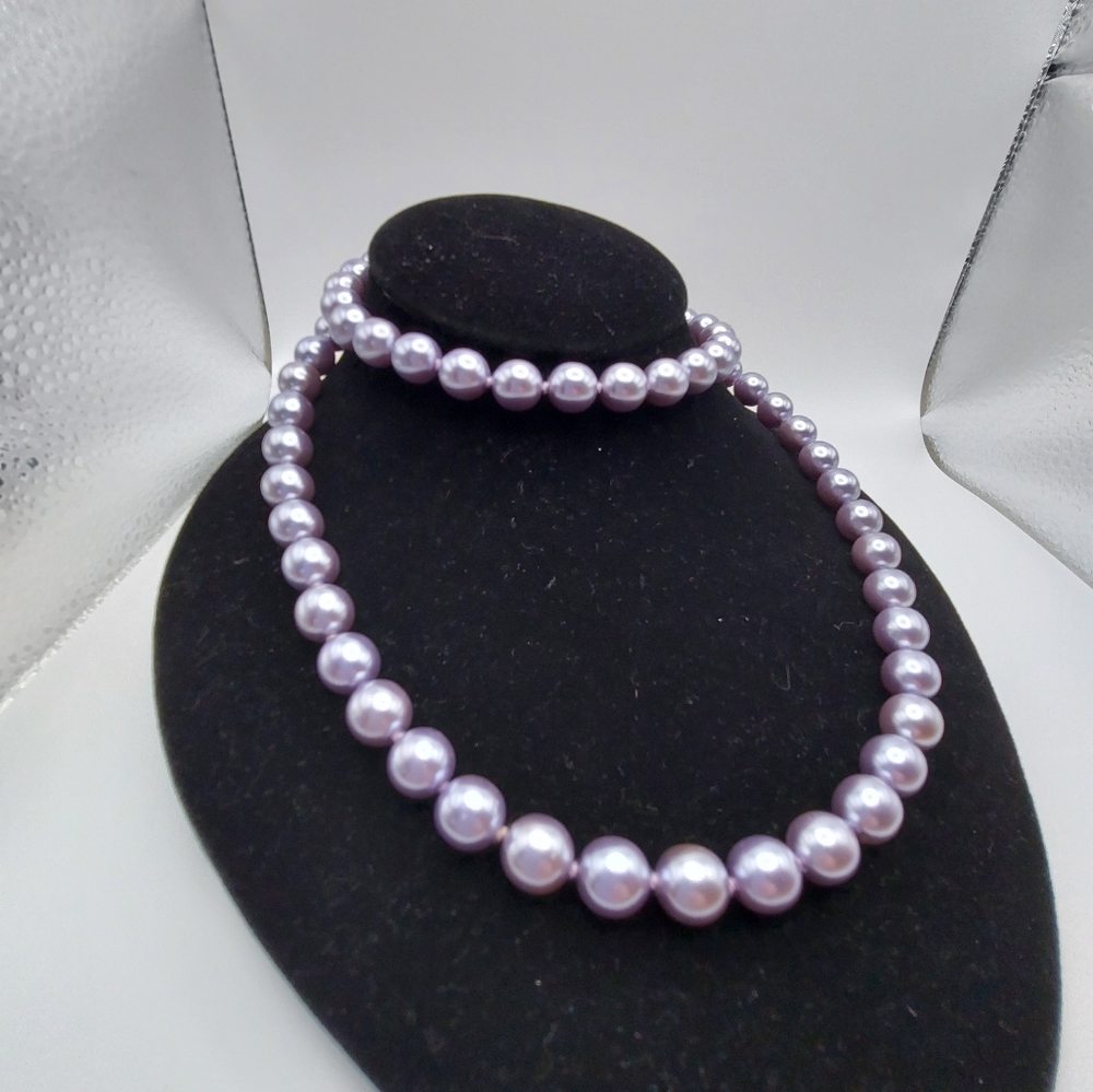 Joan Rivers Vintage Gray faux Pearls 14" Necklace. VGC.